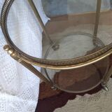 Brass rolling trolley with removable tray