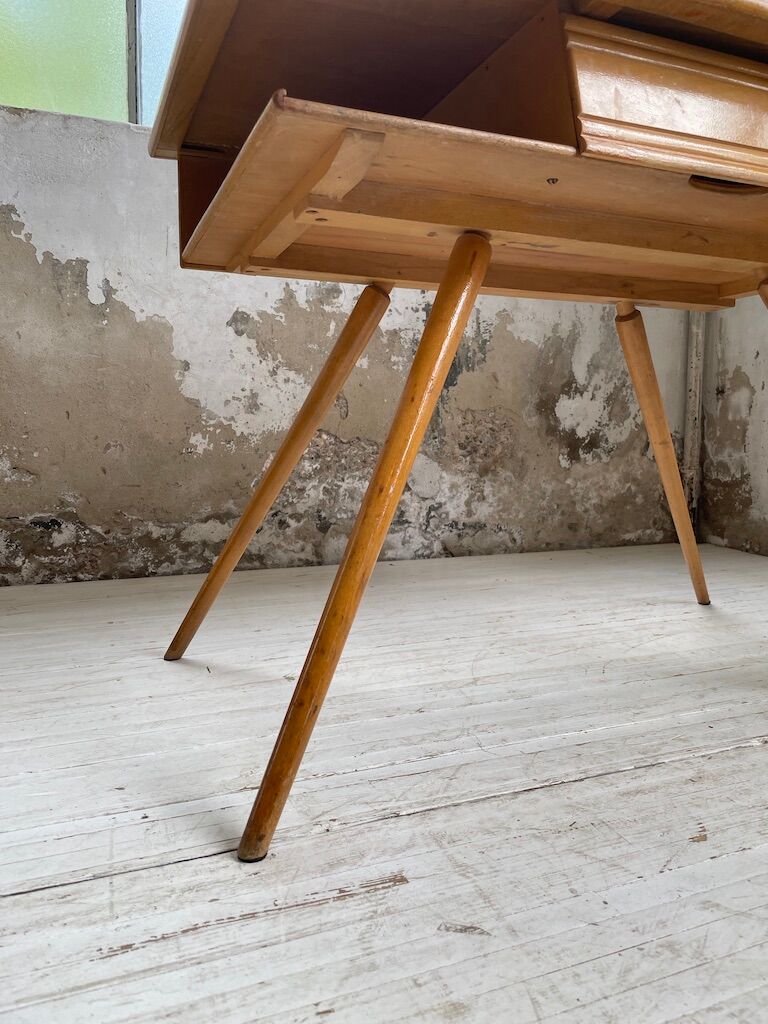 Vintage oak compass desk