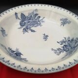 Round flat hollow earthenware Sarreguemines model Flora