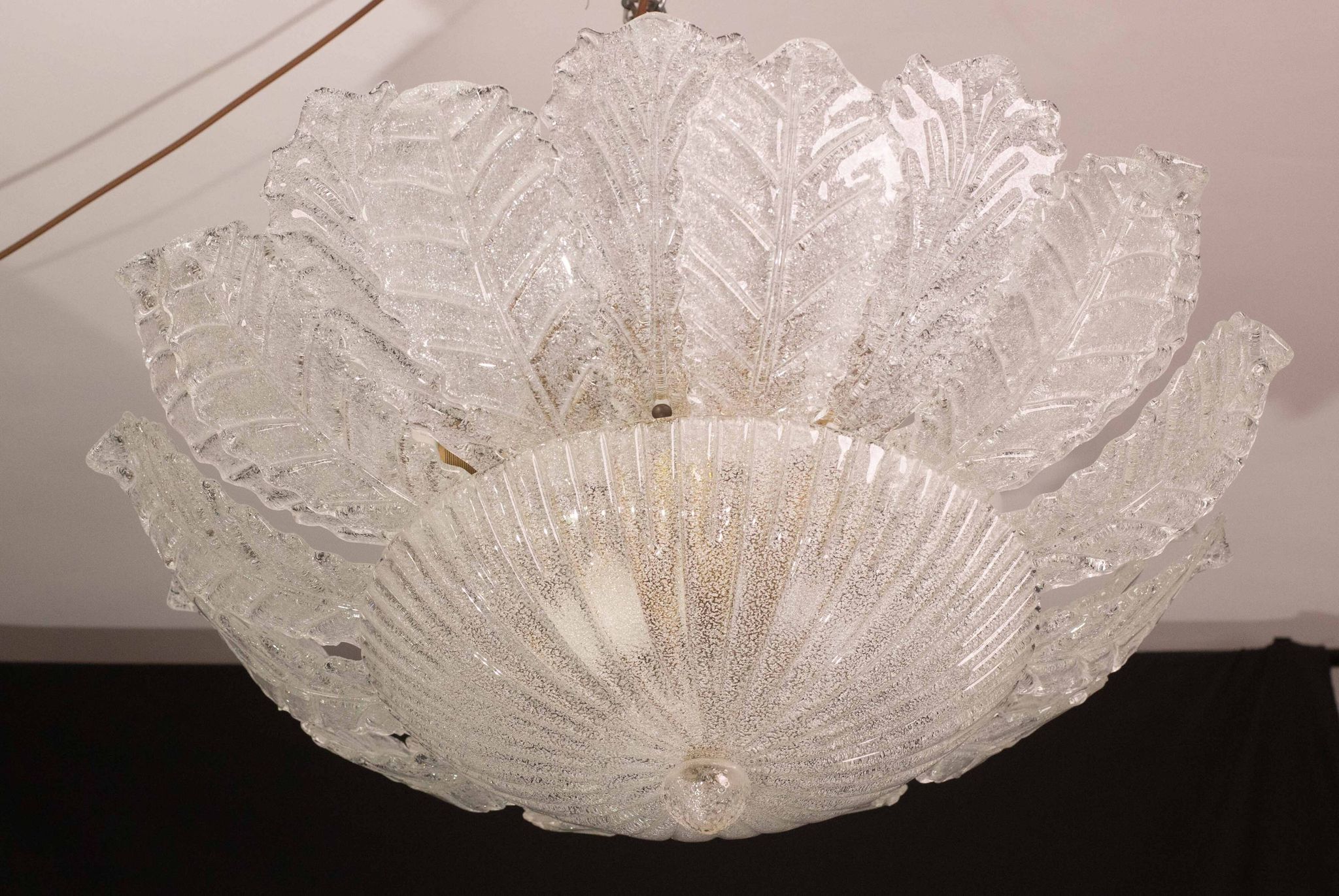 Verona, Large Size Murano Clear trasparent Vintage Glass Ceiling Light, 197
