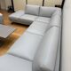Roche bobois evidence corner sofa medium grey and 3 poufs