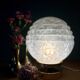 Vintage Art Deco globe table lamp in white Clichy glass