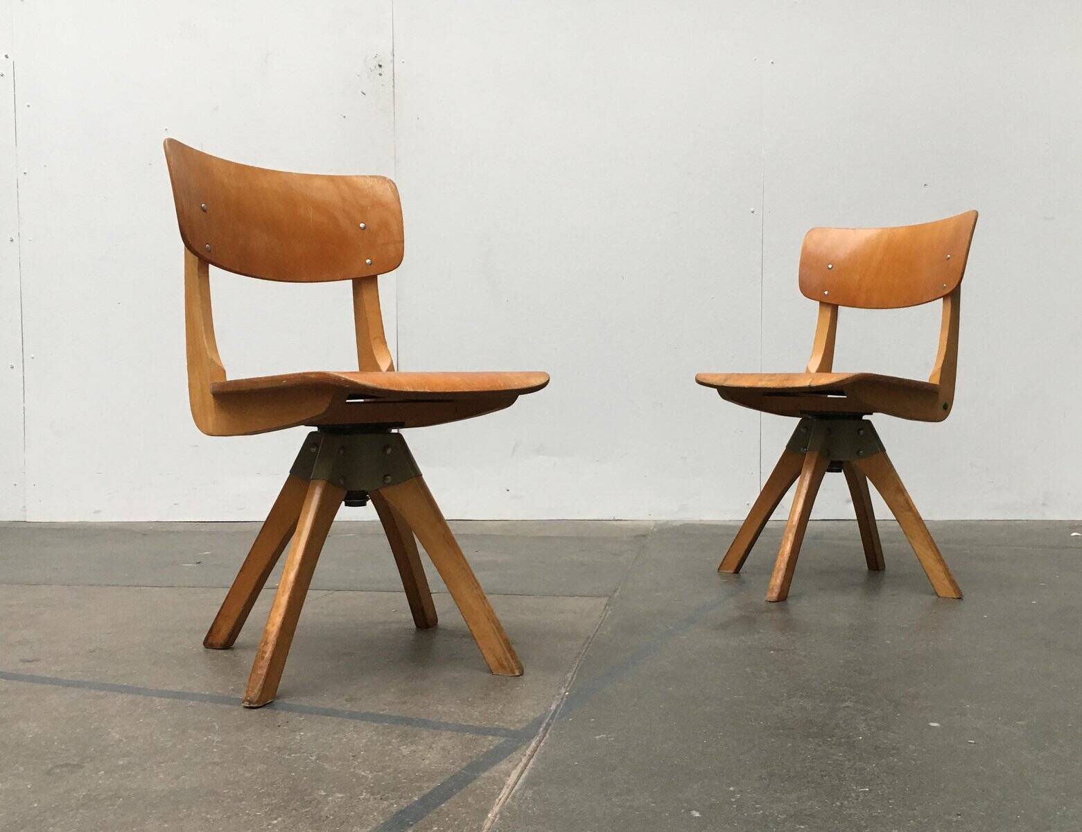 Mid-century German wooden swivel chair for children by Casala