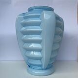 Passel-blue Art Deco vase in Skyscraper style