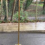 Square Art Deco vintage halogen floor lamp in gilded brass