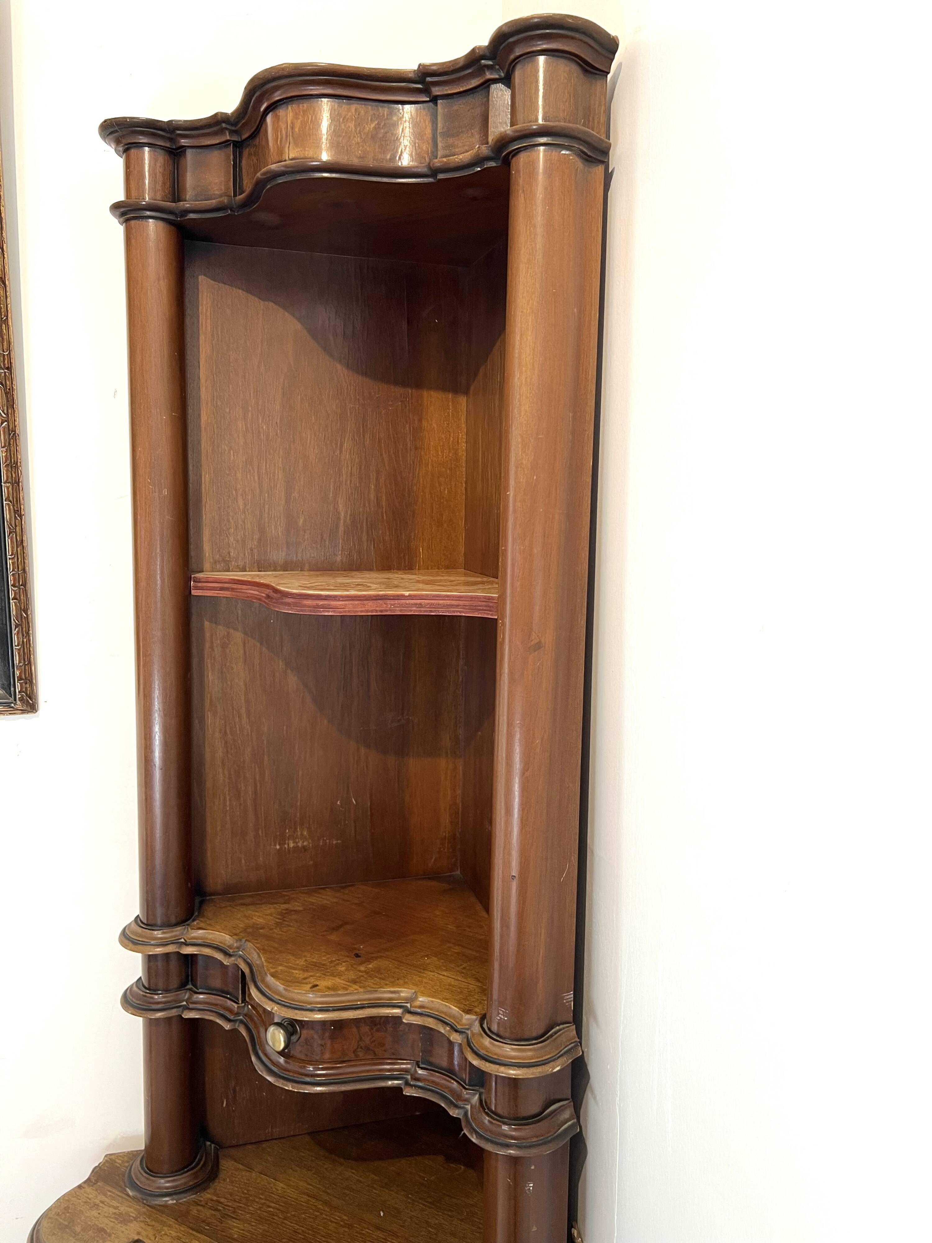 Corner cabinet in Burl Walnut