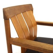 Set of 2 leather and oak armchair tables, Ferdinand Lundqvist, Sweden, 1960