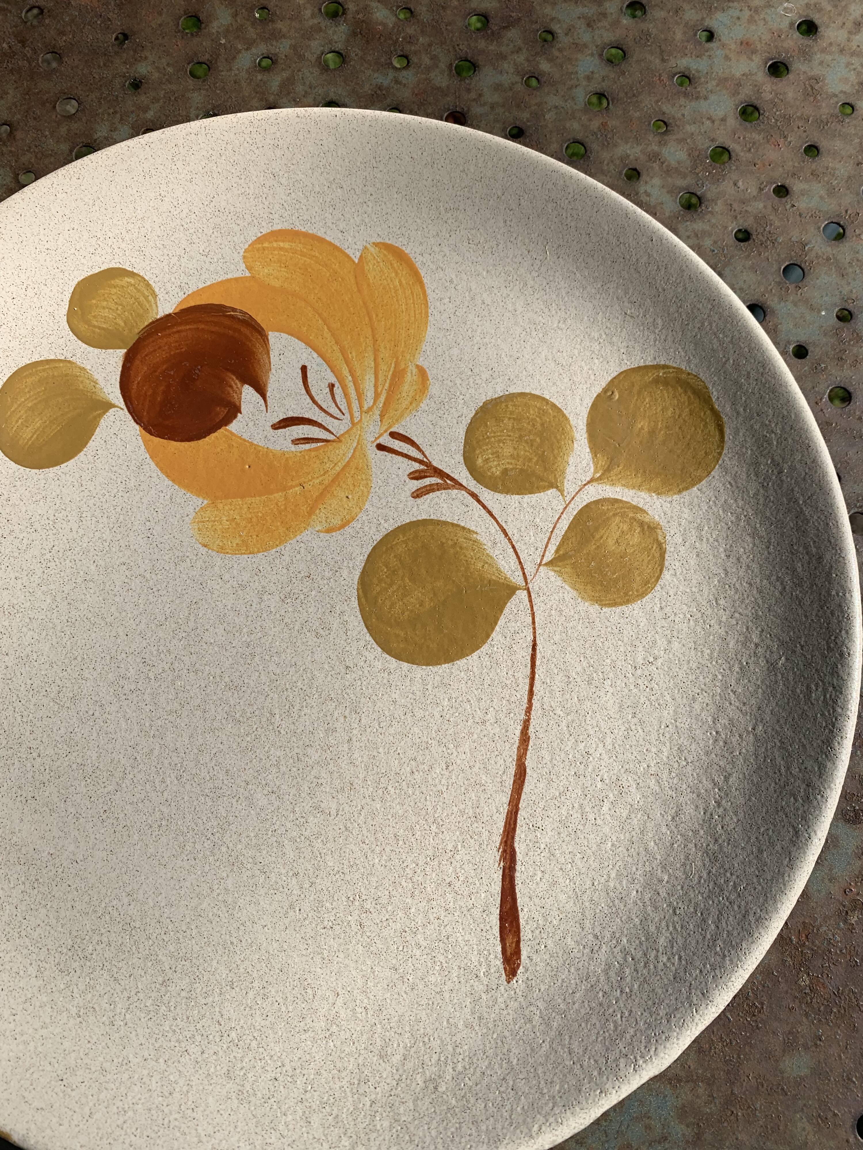 Loire ceramic cake dish 1713 Saint Amand earthenware France