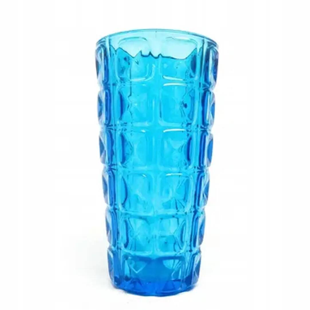 Vase moderne du milieu du siècle, en verre pressé bleu, HSG Ząbkowice, Pologne, années 1970