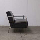 Canapé en cuir noir et chrome par Gunilla Allard, 1994