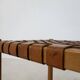 Mid-Century Modern Set of 12 Wood and Leather Chairs, Italy, 1950s