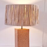 Large raw ceramic lamp