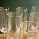 6 clear glass champagne flutes in very good condition