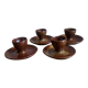 Four pyrite stoneware shells
