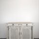 Louis XIII buffet with twisted column in grey patinated oak, two doors, two drawers.
