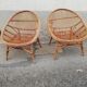 Paire de fauteuils vintage rotin