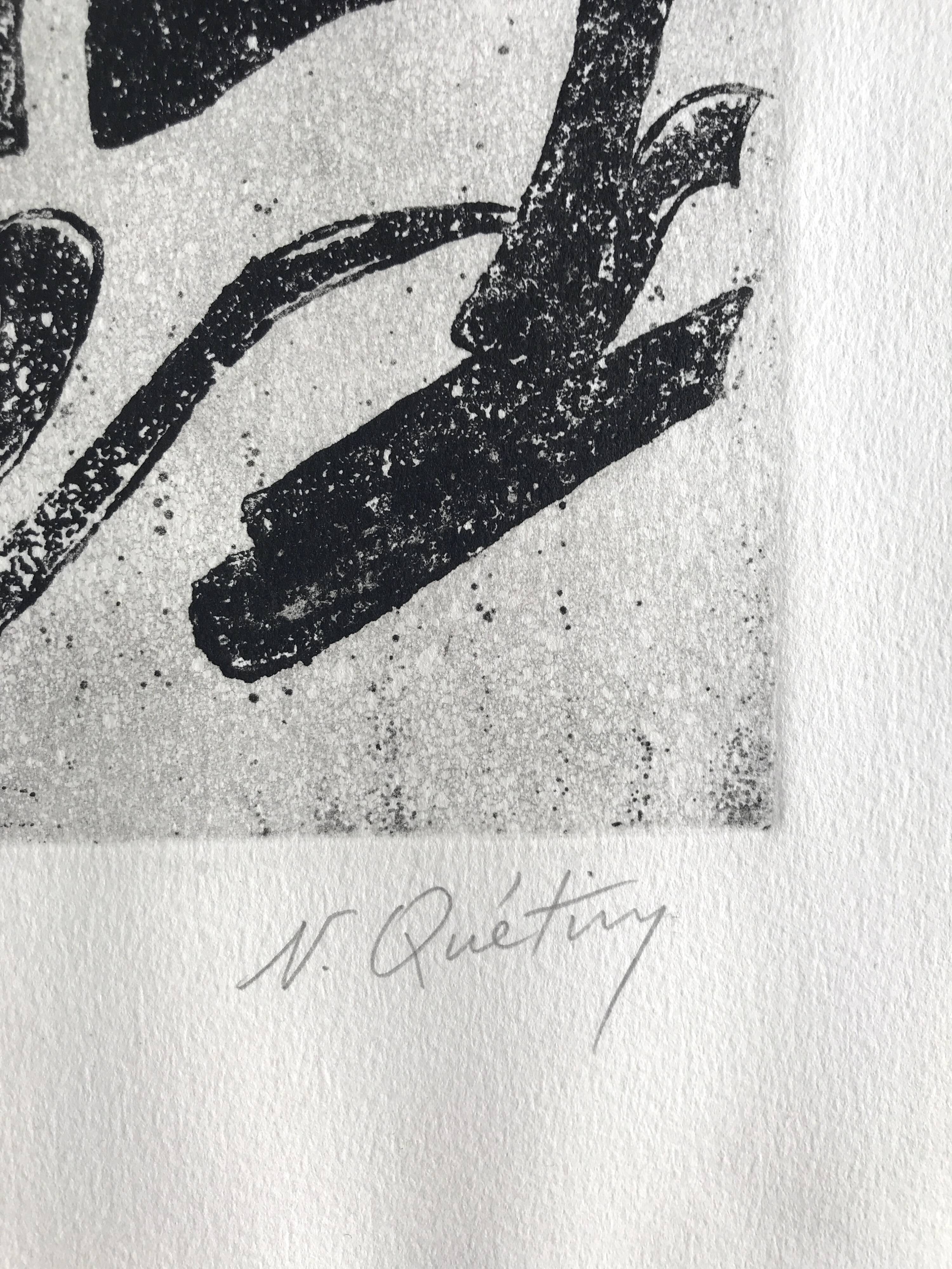 Nicole quétin, the night, c. 1990. etching signed in pencil