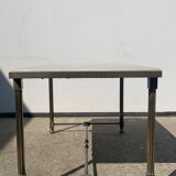 Rectangular bronze and marble coffee table