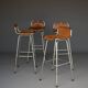 Tabourets de bar « Les Arcs » Dal Vera, sélectionnés par Charlotte Perriand. Lot de 4.