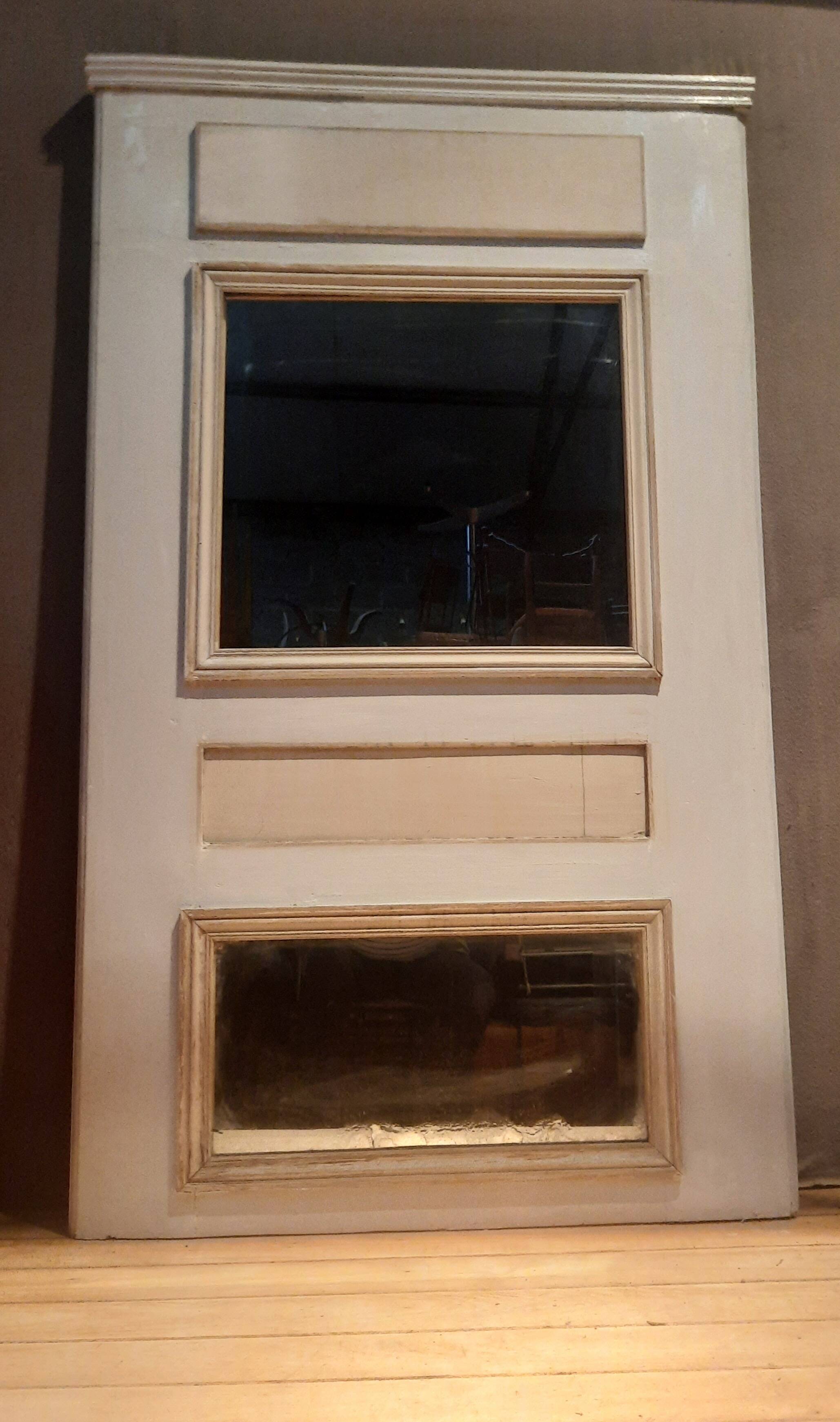 Woodwork trumeau with two mirrors