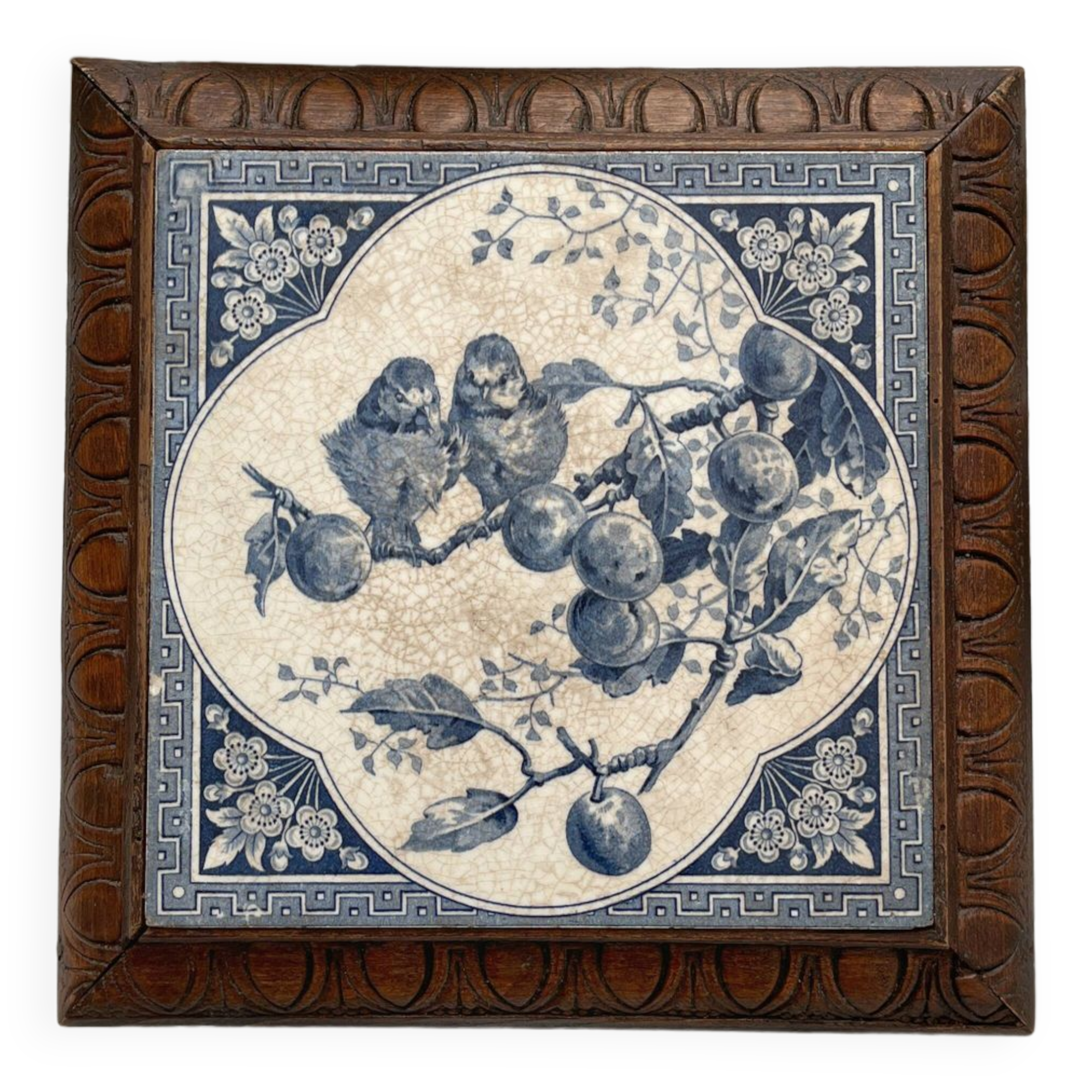 Gien birds iron earthenware trivet