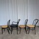 Set of 4 Mix&Match Thonet Style Dining Chairs / Black Bentwood Cane Chairs