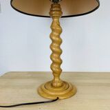 Lampe bois tourné années 70