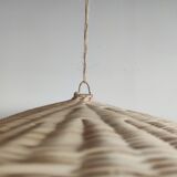 Rattan suspension or shade in the shape of a braided undulating circular tray d:80