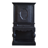 Armoire noire peinte antique du XVIIIe siècle par un ébéniste danois, baroque