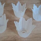 Tulipes anciennes en verre sablé
