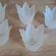 Old sandblasted glass tulips