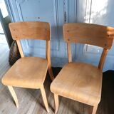 Set of 2 wooden bistro chairs