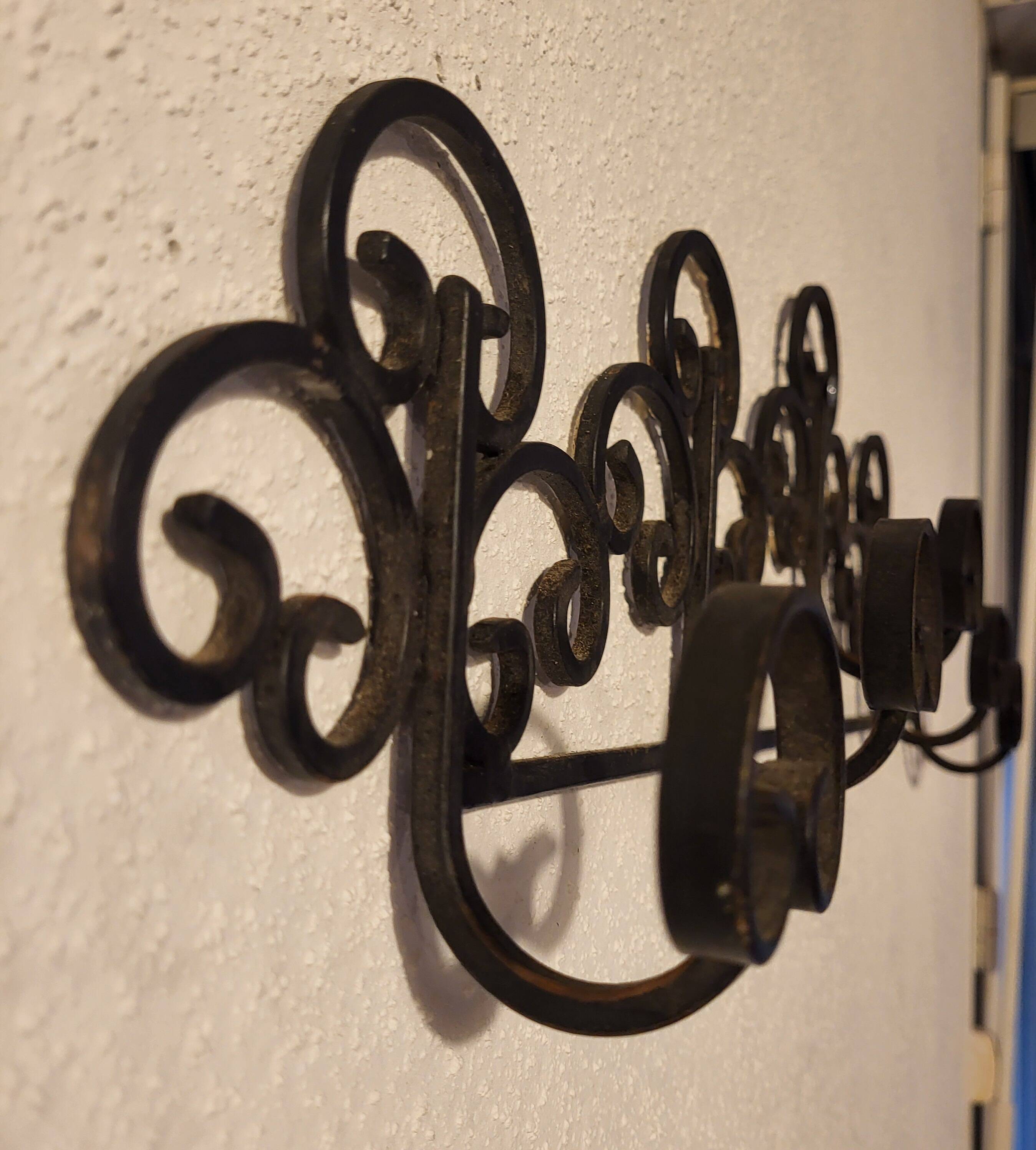 Decorative wrought iron wall hook