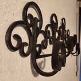 Patère murale décorative en fer forgé