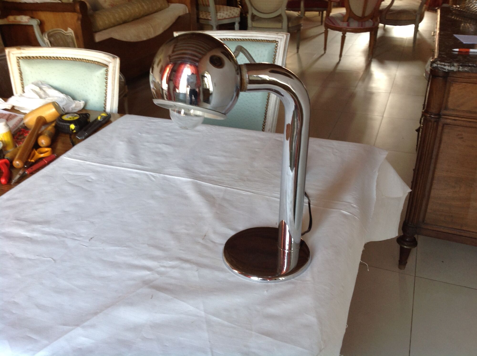 Vintage chrome lamp, Girasol model by Fase, 70s