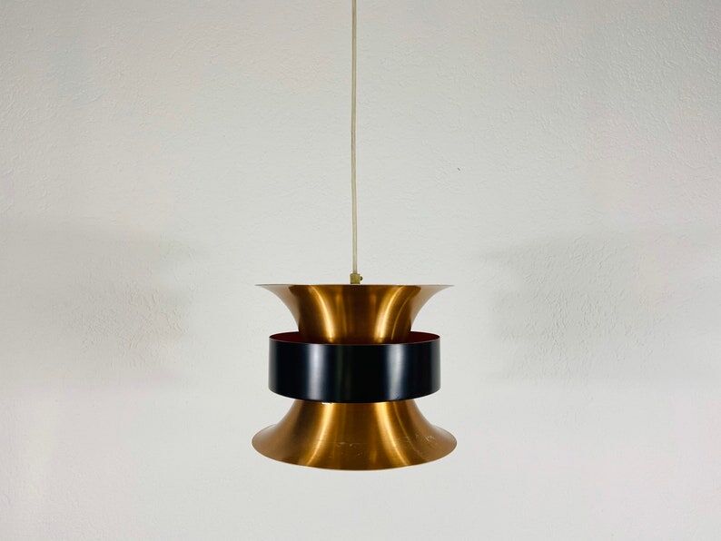 Danish copper hanging lamp, 1960s