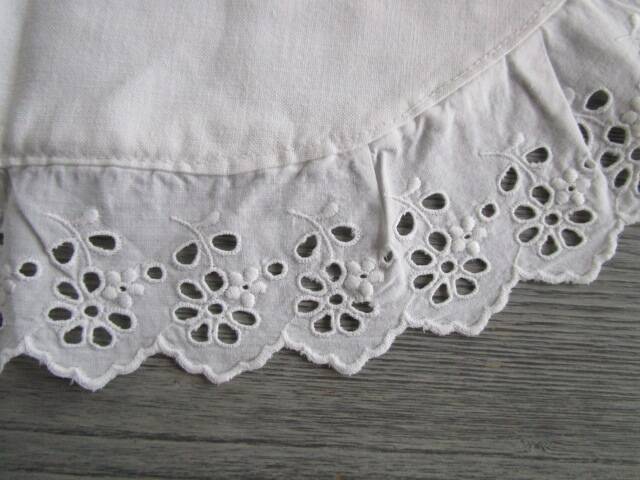 Antique embroidered crescent-shaped cradle pillowcase