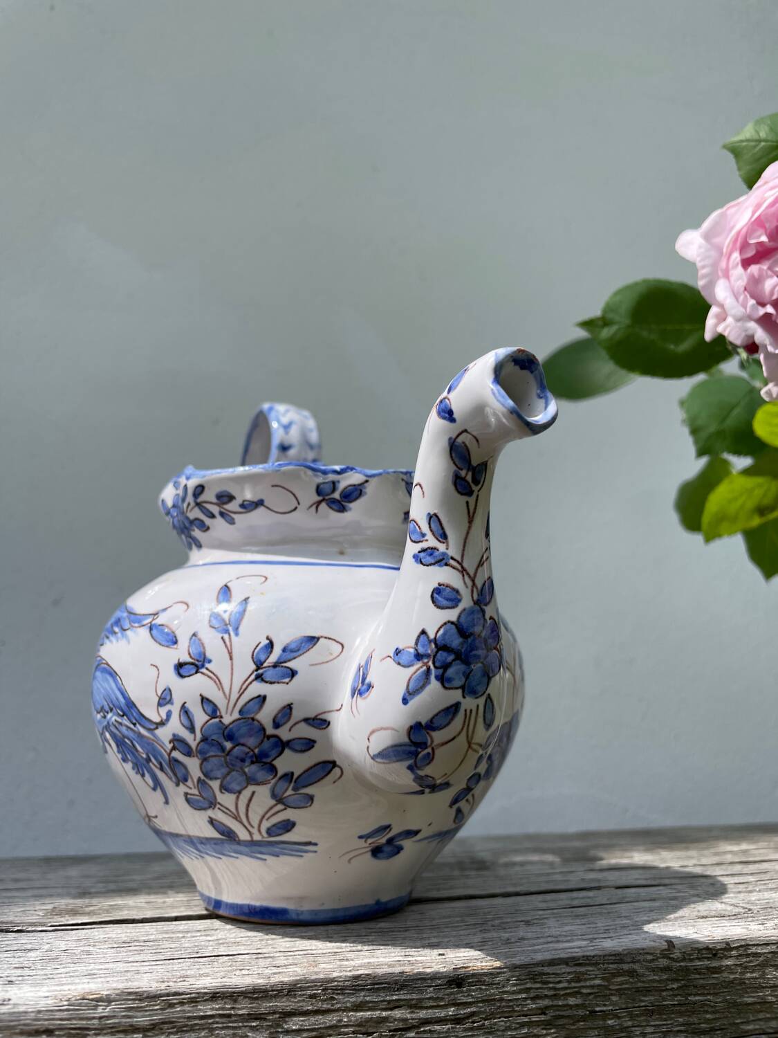 Moustiers blue ceramic teapot