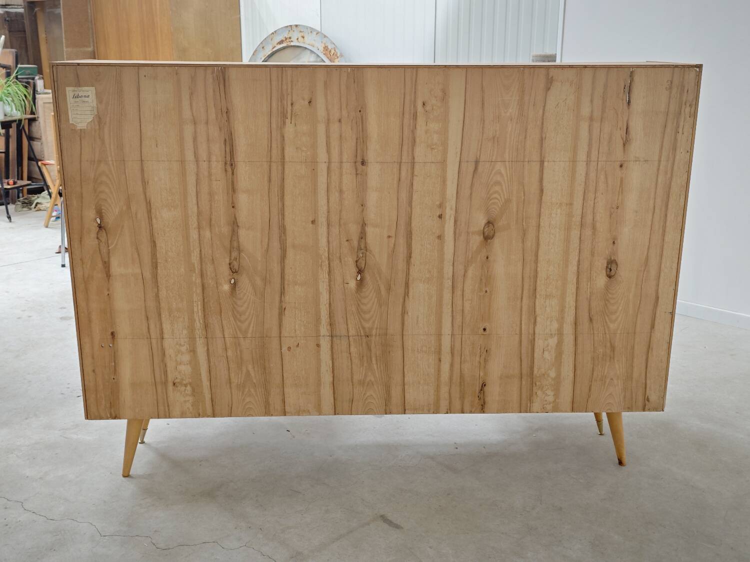 Buffet Vaisselier en bois blond Libena , ex Tchécoslovaquie 1970