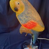 Vintage parrot lamp soft plastic and chrome table lamp exotic lamp