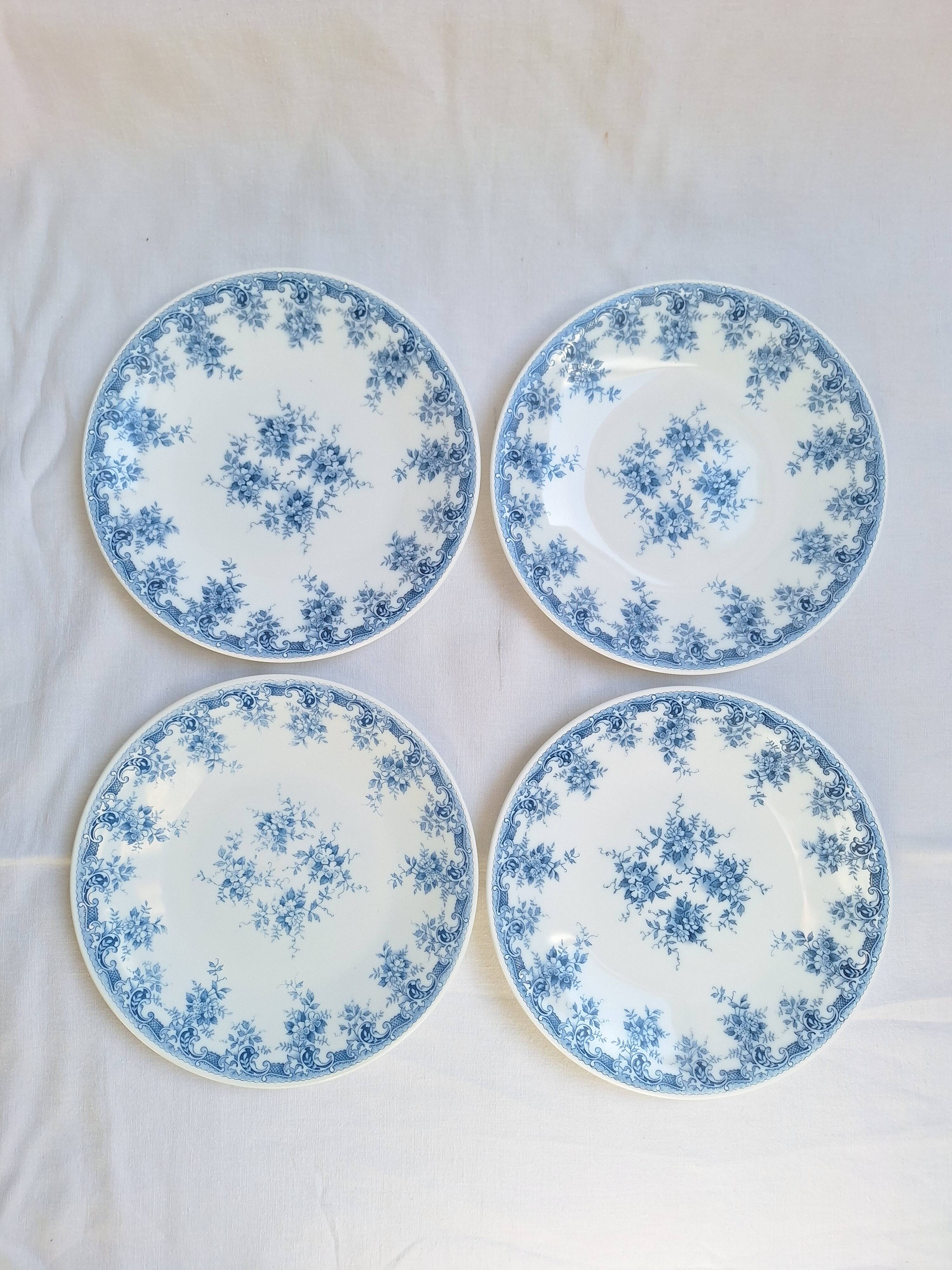 Blue Rivanel flat plates from the 1950s.