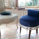 Vintage velvet pouf stool seat quality