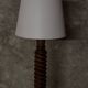 Neo-rustic floor lamp made of turned wood in the style of Charles Dudouyt.