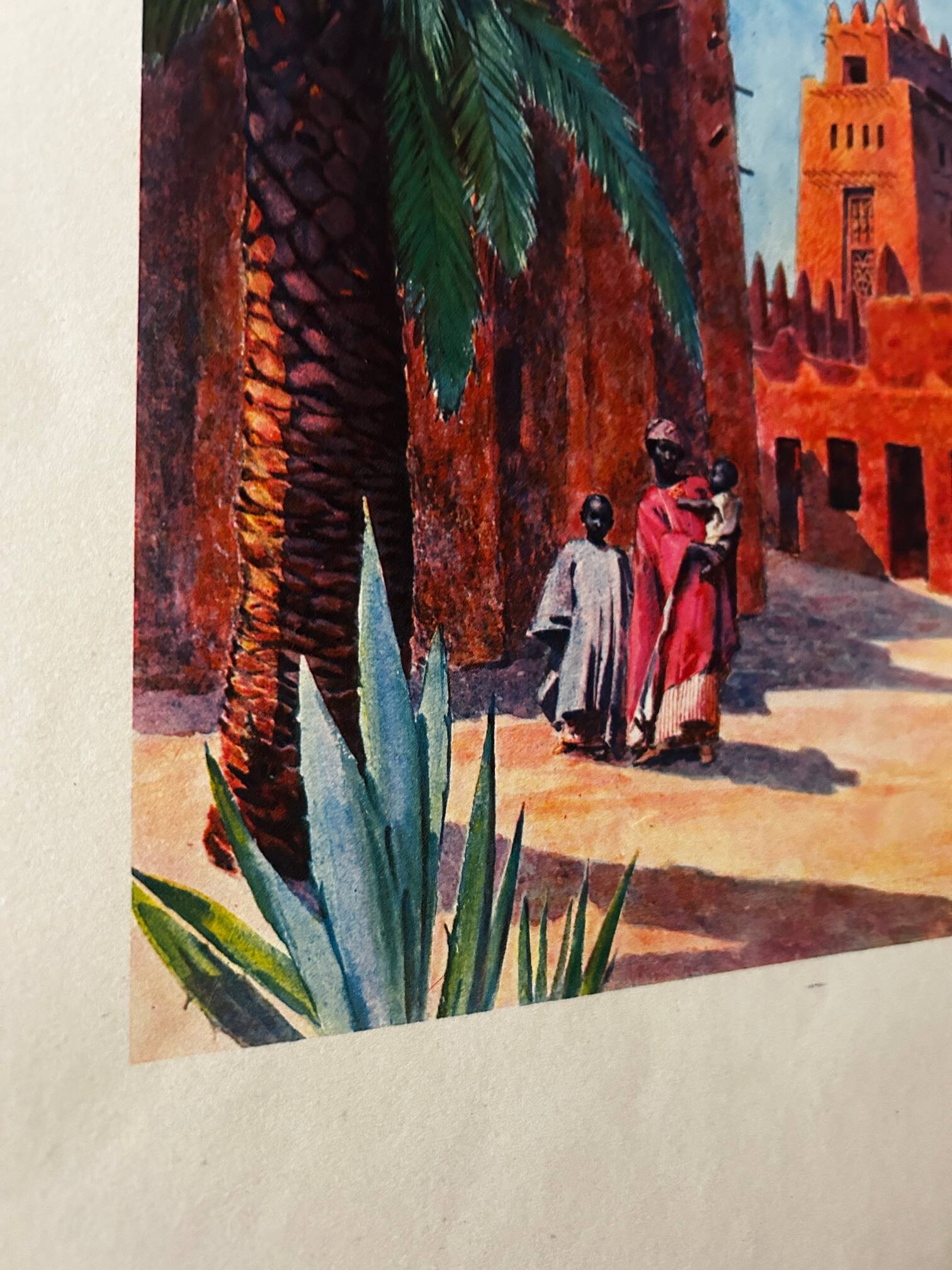 Orientalist lithograph from the 1950s