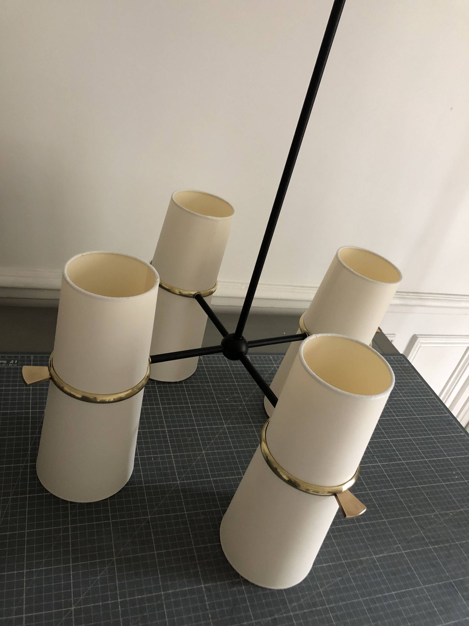 Lustre diablo 8 lights Maison Lunel 1950