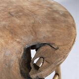 Brutalist wooden stool