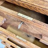 Art deco oak corner unit with drawers