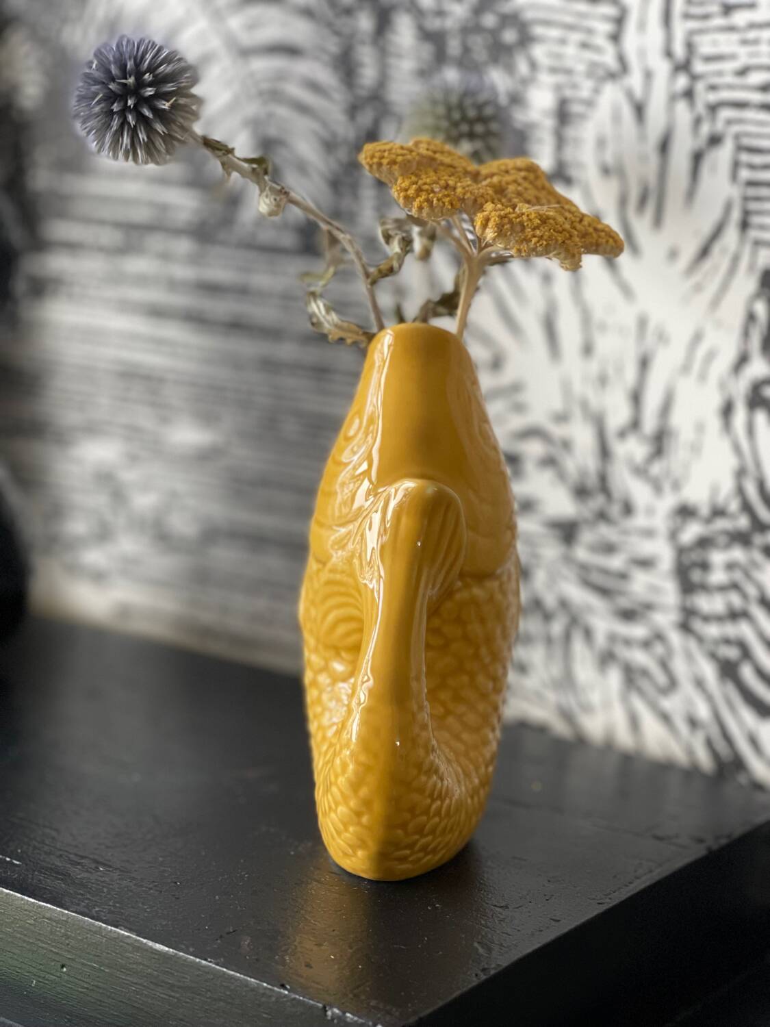 Saffron ceramic vase