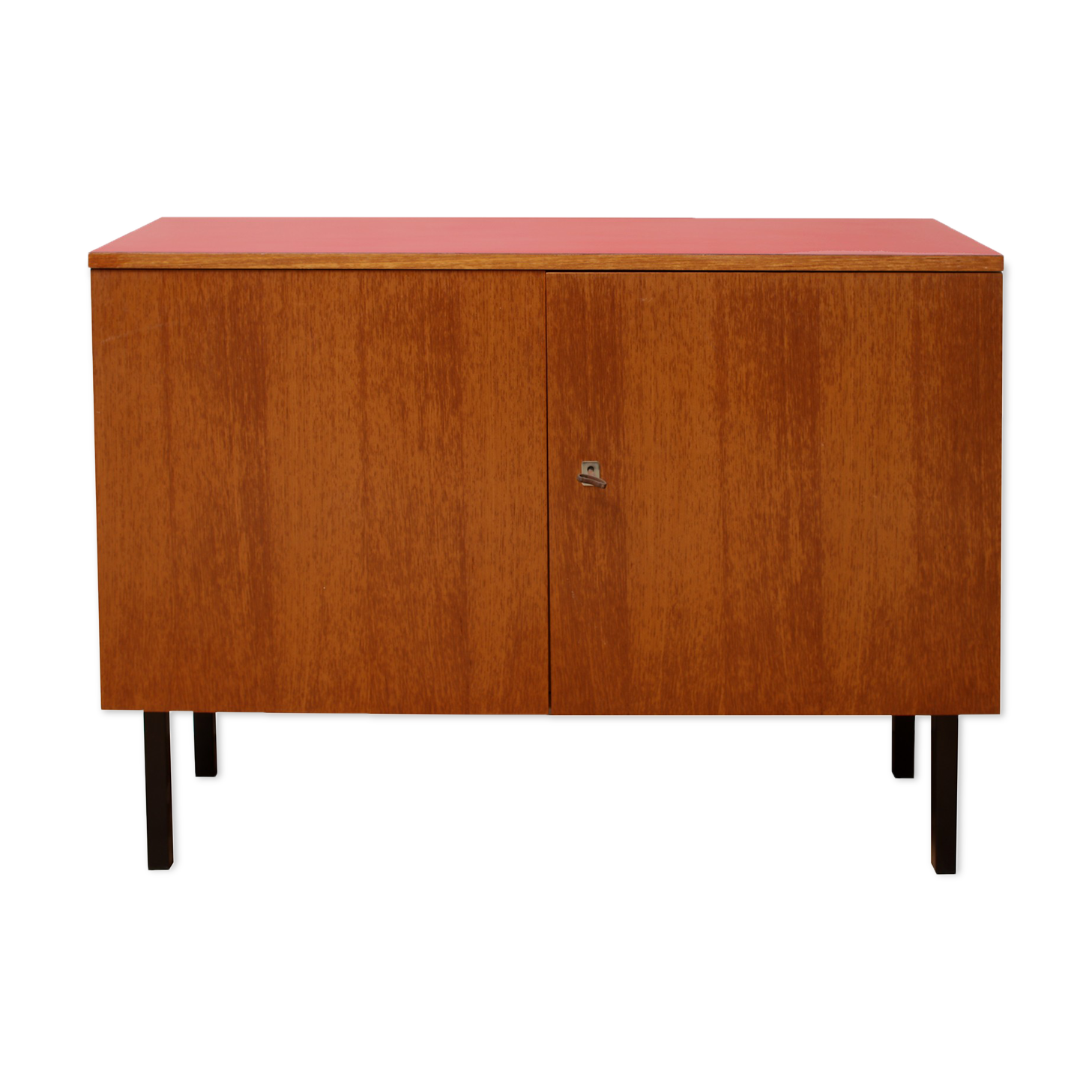 1960s sideboard in teak and formica red