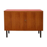1960s sideboard in teak and formica red